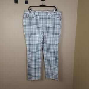 Banana Republic Mid-rise Sloan Skinny Pant in Blue Plaid Size 14